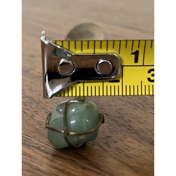 Handmade Snuff / Baby Spoon With Amazon Jade Accent Stone Handle Vintage Boho - Picture 8 of 9